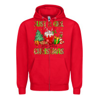 Red just a girl who loves christmas Zipper Hoodie - MaliasSmallBusiness