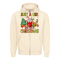 Sandshell just a girl who loves christmas Zipper Hoodie - MaliasSmallBusiness
