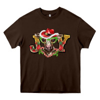 Chocolate Brown christmas joy baby cow Heavy Core Tee - BarkalooDesign