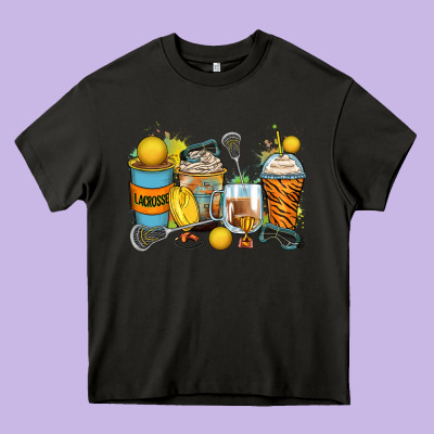 Lacrosse Coffee Cups Heavy Core Tee Designed By Zillion Design Studio