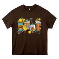 Chocolate Brown lacrosse coffee cups Heavy Core Tee - Zillion Design Studio