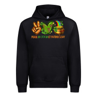 Black Peace Love St. Patrick's Day Urban Hoodie - HowdyJamesFarm