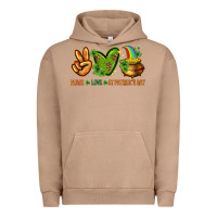 Pigment Burro Peace Love St. Patrick's Day Urban Hoodie - HowdyJamesFarm