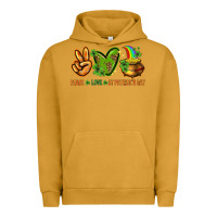 Pigment Peanut Butter Peace Love St. Patrick's Day Urban Hoodie - HowdyJamesFarm