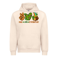 Sandshell Peace Love St. Patrick's Day Urban Hoodie - HowdyJamesFarm
