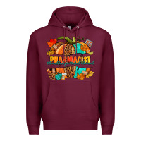 Burgundy Pharmacist pumpkin Premium Hoodie - NancyCooperArtShop