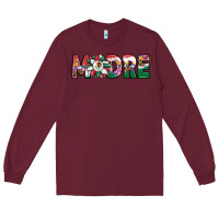 Burgundy mexican flag sunflower madre Long Sleeve Tee - JahusDesignShop