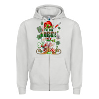 Dove Grey im the nurse elf Zipper Hoodie - MaliasSmallBusiness