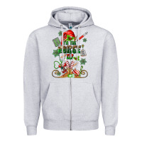 Heather Grey im the nurse elf Zipper Hoodie - MaliasSmallBusiness