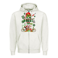 Oatmeal Heather im the nurse elf Zipper Hoodie - MaliasSmallBusiness