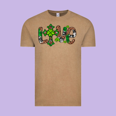 Western St. Patrick's Day Love Cross Vintage Tee Designed By Artiststas