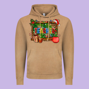 Christmas Teacher And Coffe Cup With Board Vintage Hoodie Designed By Adodesignshop