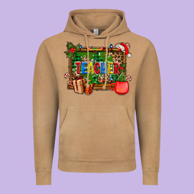 Christmas Teacher And Coffe Cup With Board Vintage Hoodie Designed By Adodesignshop