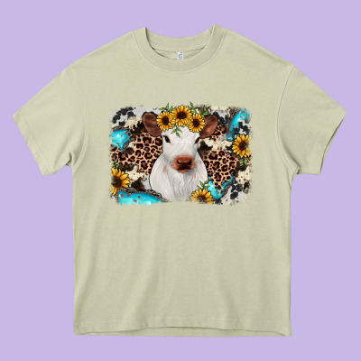 Cowhide Leopard Calf Heavy Core Tee Designed By Ranaportraitstore