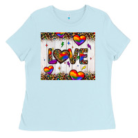 Baby Blue love hearts pride tumbler Ladies Tee - JahusDesignShop