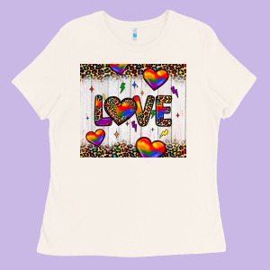 Love Hearts Pride Tumbler Ladies Tee Designed By Jahusdesignshop
