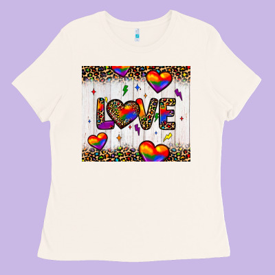 Love Hearts Pride Tumbler Ladies Tee Designed By Jahusdesignshop