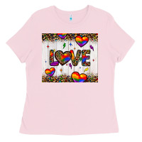 Bubblegum Pink love hearts pride tumbler Ladies Tee - JahusDesignShop