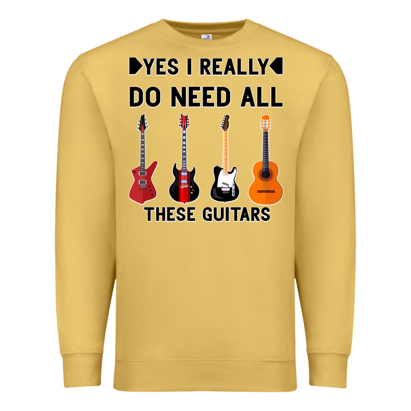 Yes I Really Do Need All These Guitars Premium Sweatshirt by Bettercallsaul | Teevron