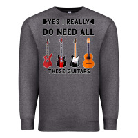 Charcoal Heather Yes I Really Do Need All These Guitars Premium Sweatshirt - Bettercallsaul