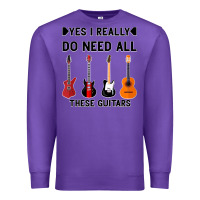 Purple Yes I Really Do Need All These Guitars Premium Sweatshirt - Bettercallsaul
