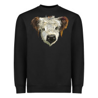 Black white calf scottish Heavyweight Sweatshirt - BarkalooDesign