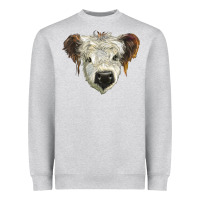 Heather Grey white calf scottish Heavyweight Sweatshirt - BarkalooDesign