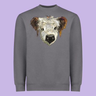 White Calf Scottish Heavyweight Sweatshirt Designed By Barkaloodesign