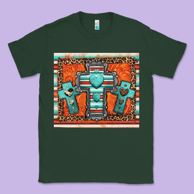 Turquoise Gemstone Crosses Classic Tee Designed By Jasminsmagicworld