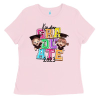 Bubblegum Pink kinder graduate 2023 Ladies Tee - texasbilliewilder
