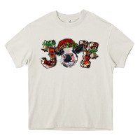 Cream christmas joy with heifer cow Heavy Core Tee - RanaPortraitStore
