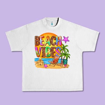 Beach Vibes Urban Heavy Tee Designed By Adodesignshop