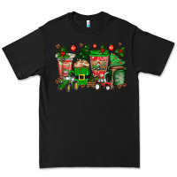 Black christmas tractor coffee cups Premium Tee - texasbilliewilder