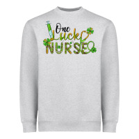 Heather Grey one lucky nurse Heavyweight Sweatshirt - BarkalooDesign