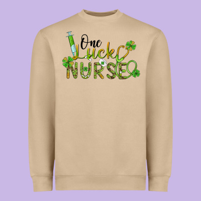 One Lucky Nurse Heavyweight Sweatshirt Designed By Barkaloodesign