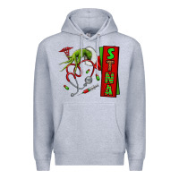 Heather Grey Christmas Character Premium Hoodie - NancyCooperArtShop