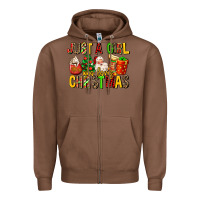 Just A Girl Who Loves Christmas Zipper Hoodie | Teevron
