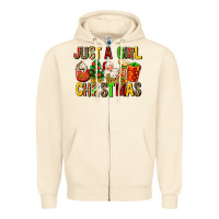 Sandshell just a girl who loves christmas Zipper Hoodie - MaliasSmallBusiness