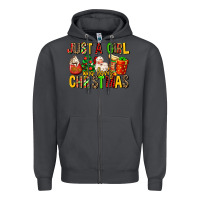 Smoke just a girl who loves christmas Zipper Hoodie - MaliasSmallBusiness