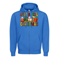 True Royal just a girl who loves christmas Zipper Hoodie - MaliasSmallBusiness