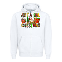 White just a girl who loves christmas Zipper Hoodie - MaliasSmallBusiness