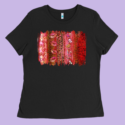 Valentine's Day Brushstroke Ladies Tee Designed By Ranaportraitstore