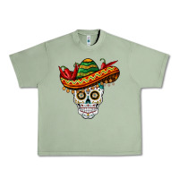 Oil Green cinco de mayo sombrero skull Urban Heavy Tee - BarkalooDesign