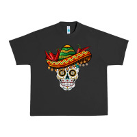 Pigment Black cinco de mayo sombrero skull Urban Heavy Tee - BarkalooDesign