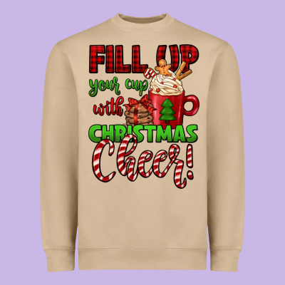 Fill Up Your Cup With Christmas Cheer Heavyweight Sweatshirt Designed By Jasminsmagicworld