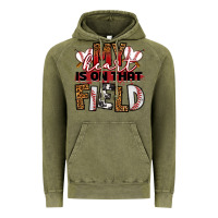 Vintage Olive my heart is on that field baseball Vintage Hoodie - RanaPortraitStore