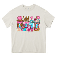 Cream valentine's day coffee cups Heavy Core Tee - Zillion Design Studio