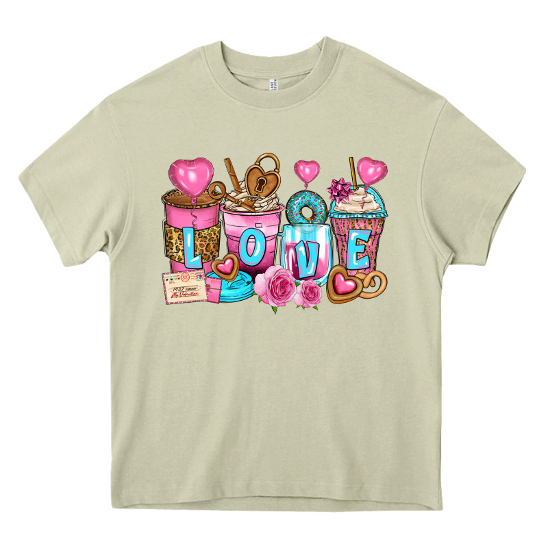 Valentine's Day Coffee Cups Heavy Core Tee by Zillion Design Studio | Teevron