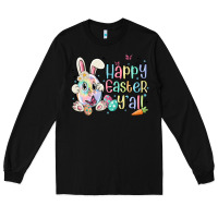 Black happy easter y'all Long Sleeve Tee - MaliasSmallBusiness