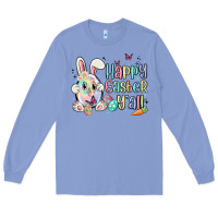 Colony Blue happy easter y'all Long Sleeve Tee - MaliasSmallBusiness